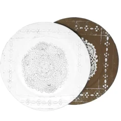 Assiette En Terre Brute Dentelle